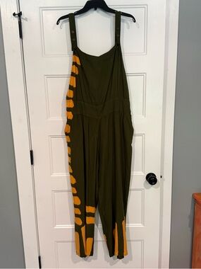 EARTHBOUND Olive Jumpsuit with Mustard Side Detail